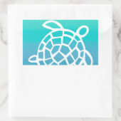 Zee Schildpad Waterverf Oceaan Rechthoekige Sticker (Tas)