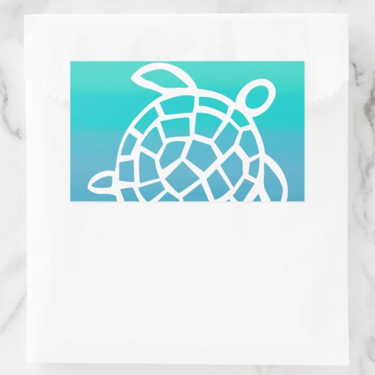 Zee Schildpad Waterverf Oceaan Rechthoekige Sticker (Tas)