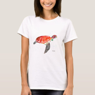 Zee schildpad Waterverf Ocean Vacation Florida T-shirt
