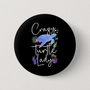 Zee schildpad Waterverf Ronde Button 5,7 Cm