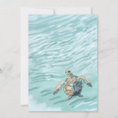 Zee Schildpad Waterverf Verjaardag Uitnodigen Kaart (Achterkant)