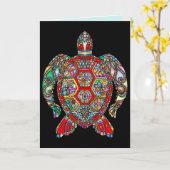 zee schildpad wenskaart kaart (Gele Bloem)