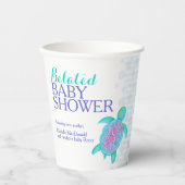 Zee schildpad whimsy waterverf verlate baby aqua papieren bekers (Voorkant)