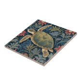 Zee Schildpad William Morris stijl Hawaiian Tropic Tegeltje (Zijkant)