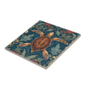 Zee Schildpad William Morris stijl Ocean Life Flor Tegeltje (Zijkant)