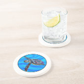 Zee schildpad zandsteen onderzetter (Zijkant)