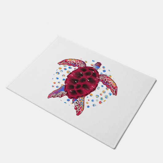 Zee schildpad zeedier gift schildpad deurmat (Schuin)