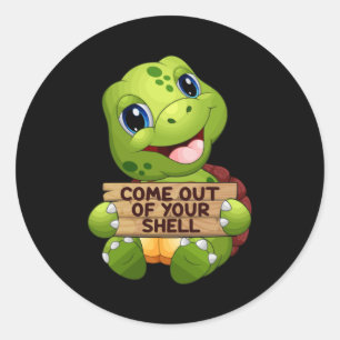 Zee schildpad zeeschildpadden oceaan dierlijk cade ronde sticker