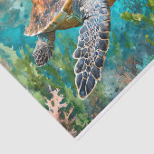 Zee Schildpad Zeewier en koraal Decoupage Tissuepapier (Detail)