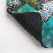 Zee Schildpad Zeewier en Koraal Schilderen Muismat (Hoek)