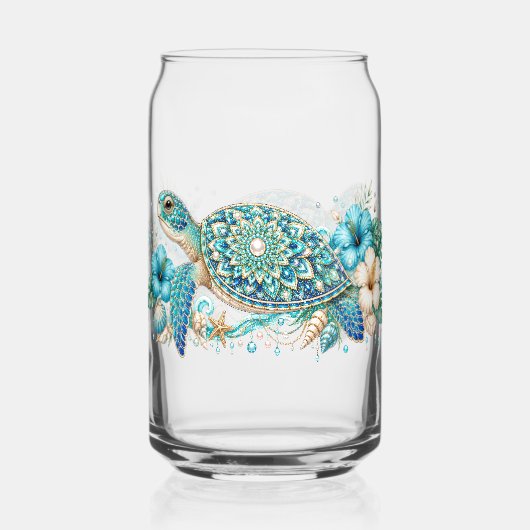 Zee Schildpad Zomer Blikvorm Glas (Voorkant)