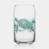 Zee Schildpad Zomer Blikvorm Glas (Achterkant)