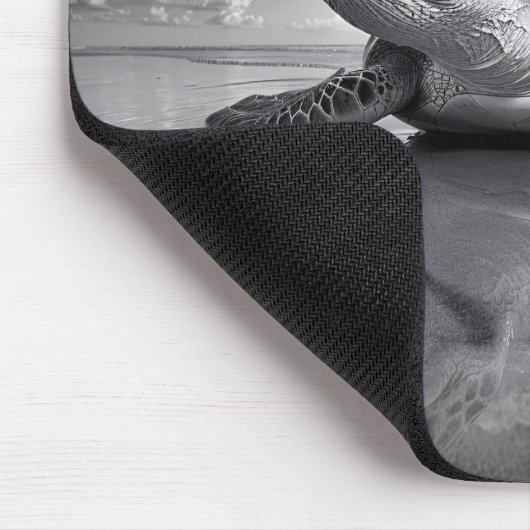 Zee Schildpad Zwart-wit kunst Muismat (Hoek)