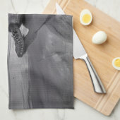 Zee Schildpad Zwart-wit kunst Theedoek (Quarter Fold)