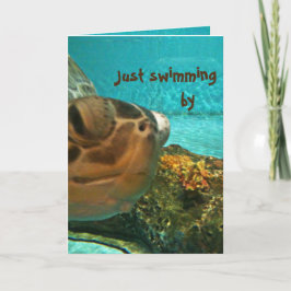 Zee Schildpad Zwemmen door Vaderdag Kaart