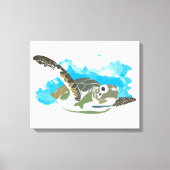 Zee schildpad zwemmen in ontwerp Waterverf Canvas Afdruk (Voorkant)