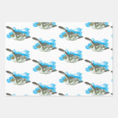 Zee schildpad zwemmen in ontwerp Waterverf Inpakpapier Vel (Voorkant 2)
