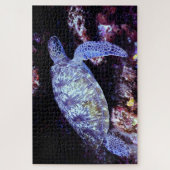 Zee schildpad zwemmen met levend koraal legpuzzel (Verticaal)