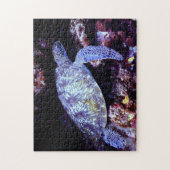 Zee schildpad zwemmen met levend koraal legpuzzel (Verticaal)