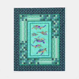 Zee Schildpad Zwemmen Quilt Deken Groot Gepersonal