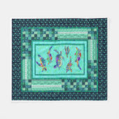 Zee Schildpad Zwemmen Quilt Deken Groot Gepersonal (Voorkant (Horizontaal))