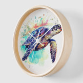 Zee Schildpad Zwemmen waterverf schilderij (Hoek)