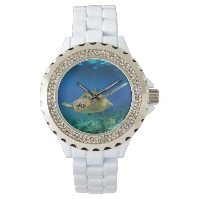 Zee schildpad zwemt onderwater horloge (Voorkant)