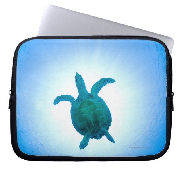 Zee schildpad zwemt onderwater laptop sleeve (Voorkant)