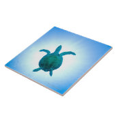 Zee schildpad zwemt onderwater tegeltje (Zijkant)