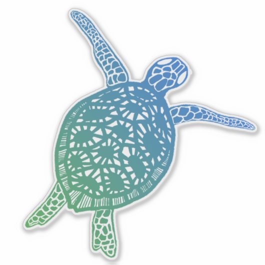 Zee schildpadbeschermer Aarde Geen plastic Sticker (Voorkant)