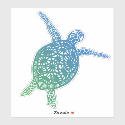 Zee schildpadbeschermer Aarde Geen plastic Sticker (Vel)