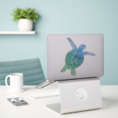 Zee schildpadbeschermer Aarde Geen plastic Sticker (Laptop op bureau)