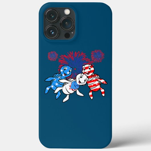 Zee schildpadden 4 juli Amerikaanse vlag Case-Mate iPhone Case (Achterkant)