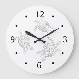 Zee Schildpadden Beige Witte Maritieme Kustnummers Grote Klok