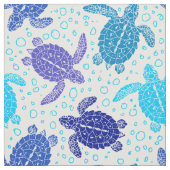 Zee schildpadden blauw. stof (Swatch)