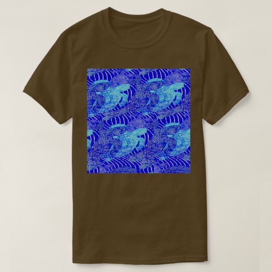 zee schildpadden blauw t-shirt (Design voorkant)
