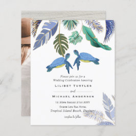 Zee Schildpadden Bruiloft Blauw Geel