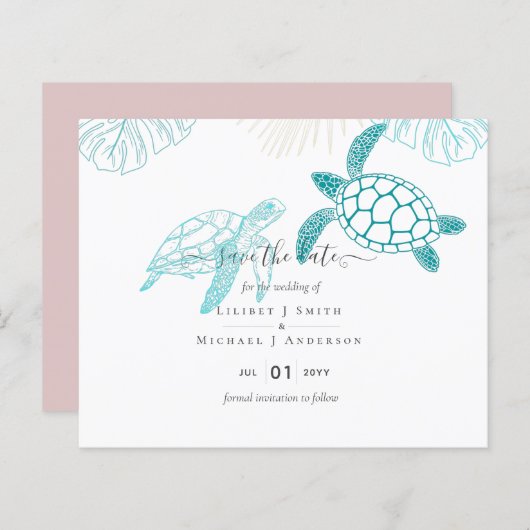 Zee schildpadden bruiloft moderne kunst (Voorkant / Achterkant)