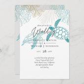 Zee schildpadden bruiloft moderne kunst (Voorkant / Achterkant)