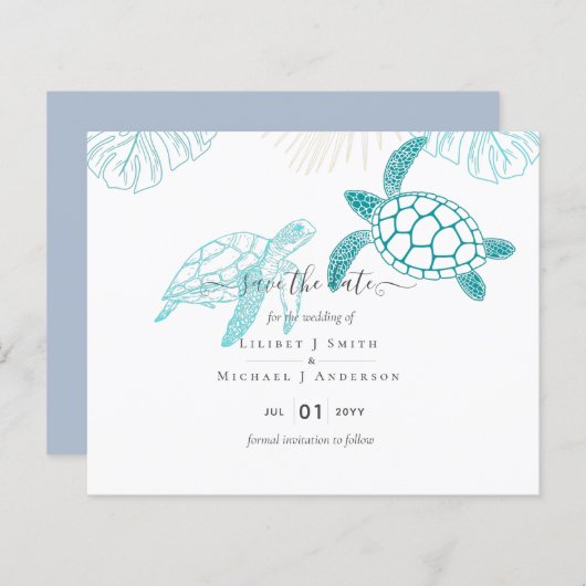 Zee schildpadden bruiloft moderne kunst (Voorkant / Achterkant)