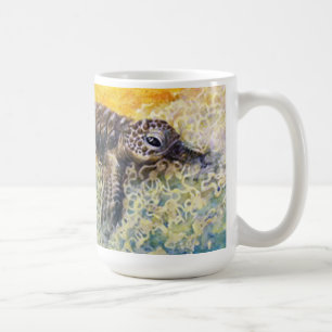 Zee schildpadden die het surf binnenkomen koffiemok
