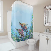 Zee schildpadden douchegordijn (In situ)