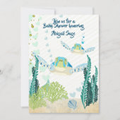 Zee Schildpadden en Harten Beach Baby shower Kaart (Voorkant)