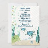 Zee Schildpadden en Harten Beach Baby shower Kaart (Achterkant)