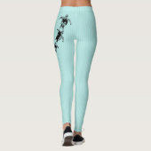 Zee Schildpadden en Pin Stripe Aqua Leggings (Achterkant)