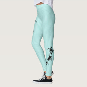 Zee Schildpadden en Pin Stripe Aqua Leggings