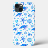 Zee Schildpadden en Schelpen - Ocean-Inspired Desi Case-Mate iPhone Case (Achterkant)