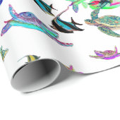 Zee, schildpadden en tropisch vispapier cadeaupapier (Rol Hoek)