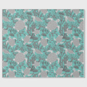 Zee Schildpadden Grijs Blauw Marine Wildlife Cadeaupapier (Vlak)