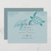 Zee Schildpadden Huwelijk Moderne Lijn Kunst (Voorkant / Achterkant)